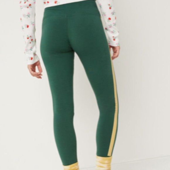 PINK Victoria's Secret XL NWT Satin Green with Gold Stripe - Picture 4 of 10